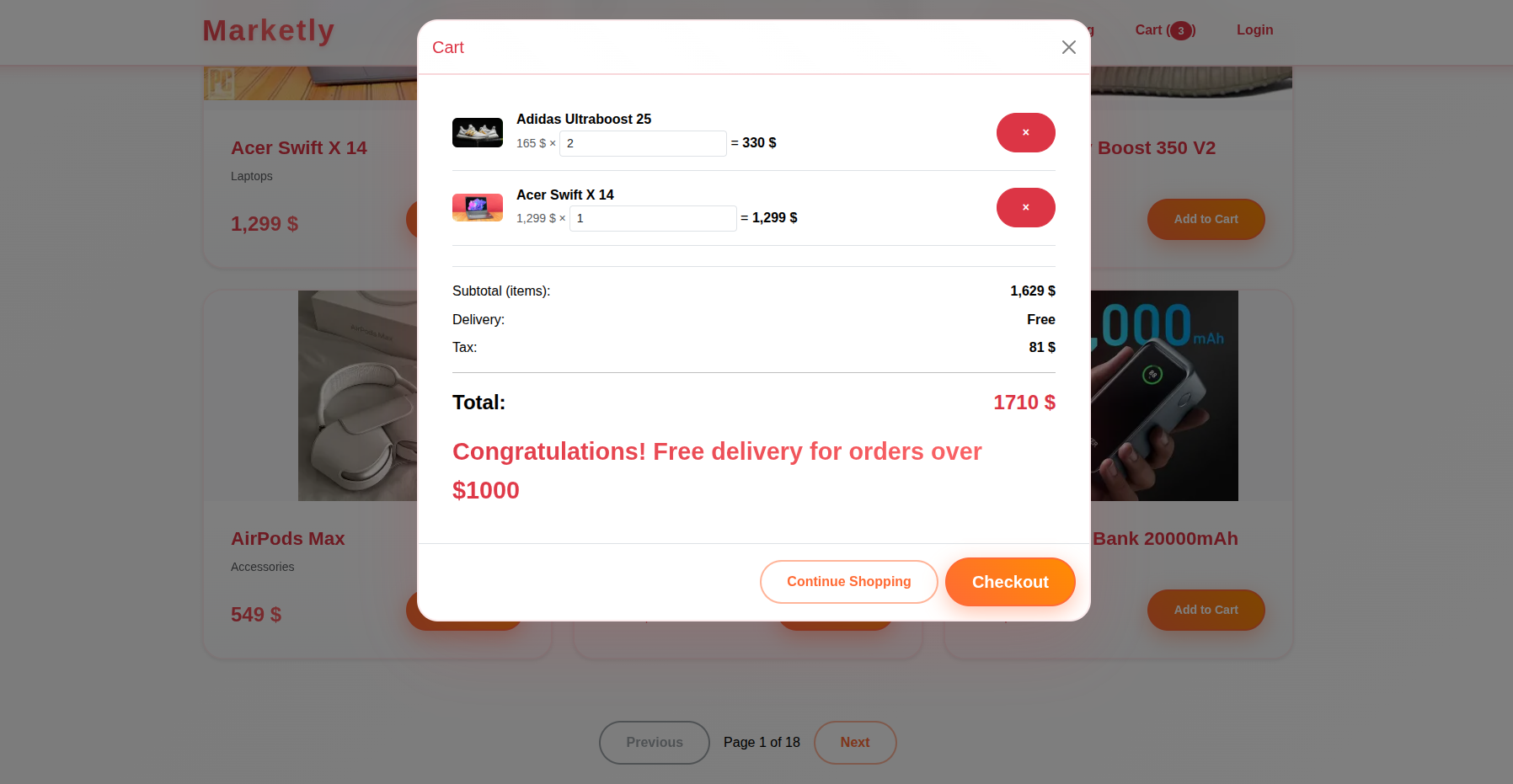 Marketly - Главная страница